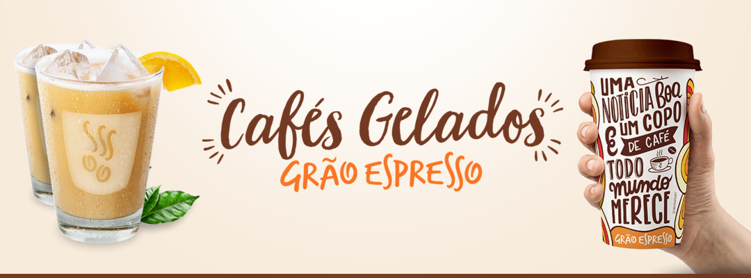 Logotipo Grão Espresso - Campanha Café Gelado